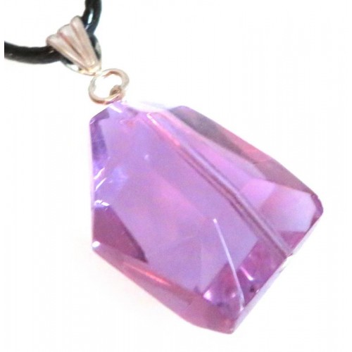 Large Random Faceted Lilac Andara Crystal Pendant